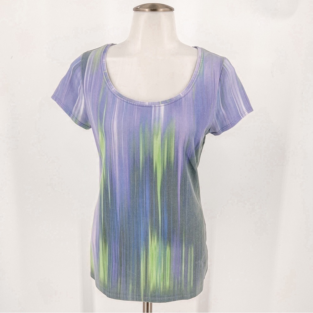 Tahari Watercolor Print Tee Blouse